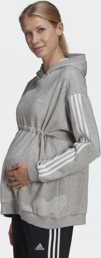 Adidas Essentials Cotton 3 Stripes Hoodie(Positiekleding) Medium Grey Heather/White Dames