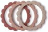 Mushie Bijtring bloem armband, roos/Blush/Shifting Sand, 3 stuks online kopen