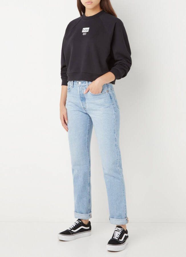 Levi's 501 Original high waist straight leg jeans met donkere wassing