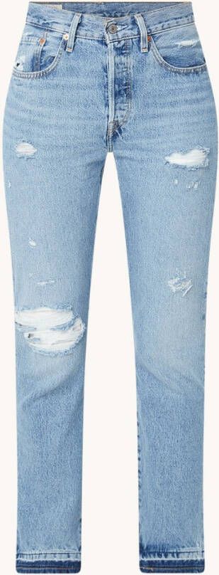 Levi's 501 High waist straight leg jeans met ripped details