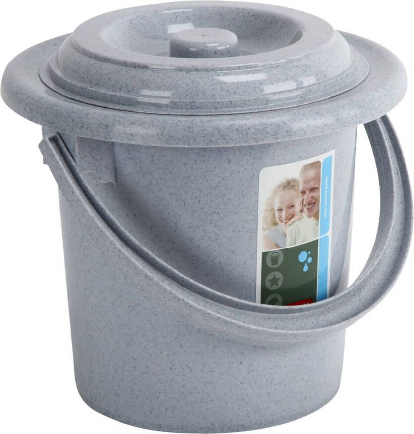 Curver Emmer + Deksel Grijs 5ltr Toiletemmer/luieremmer