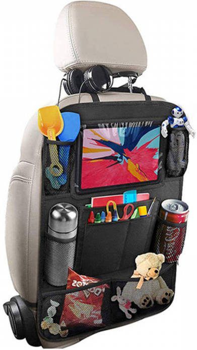 FLOKOO Autostoel Organizer Voor Kinderen Opbergsysteem Auto Zwart