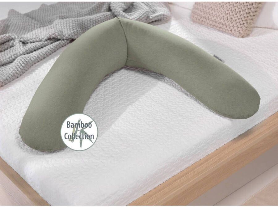 Theraline Voedingskussen Met Bamboe Hoes Melange Green Grey 190 Cm