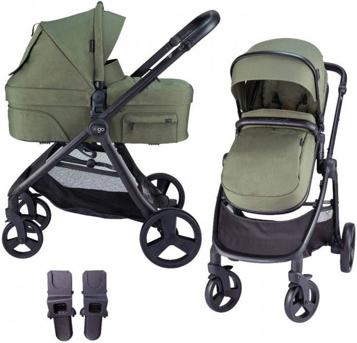 X-Adventure Kinderwagen 2in1 X GO Green + Maxi Cosi Cabriofix Autostoel Black Grid