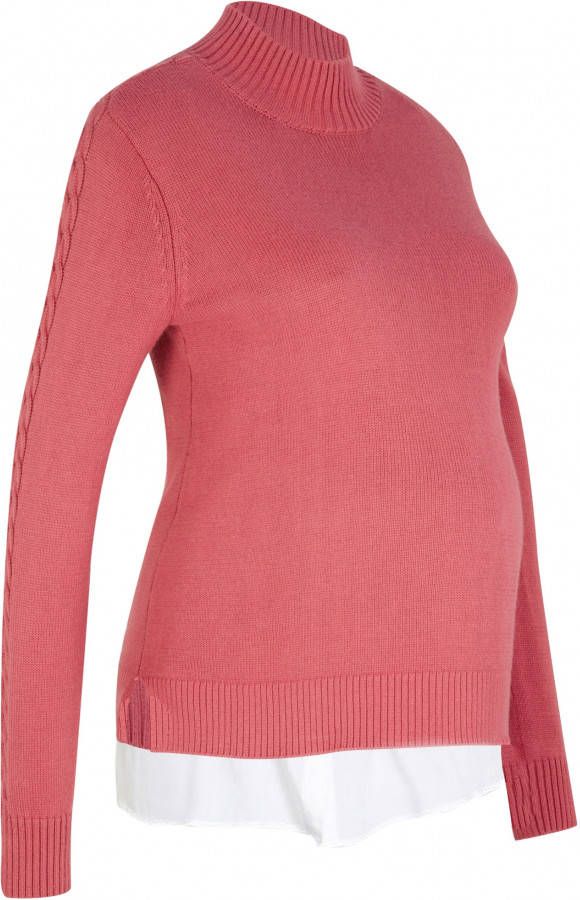 bonprix Gebreide zwangerschapstrui/voedingstrui met blouse inzet