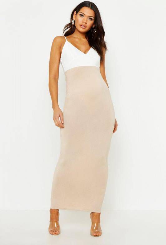 boohoo Zwangerschap Over The Bump Maxi Rok, Steenrood