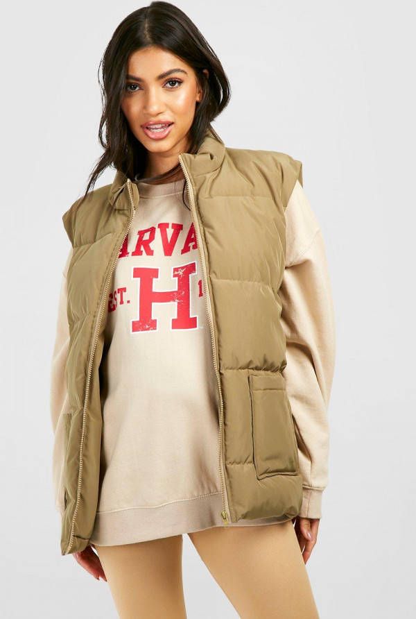 boohoo Zwangerschap 2 In 1 Before & After Bodywarmer, Khaki