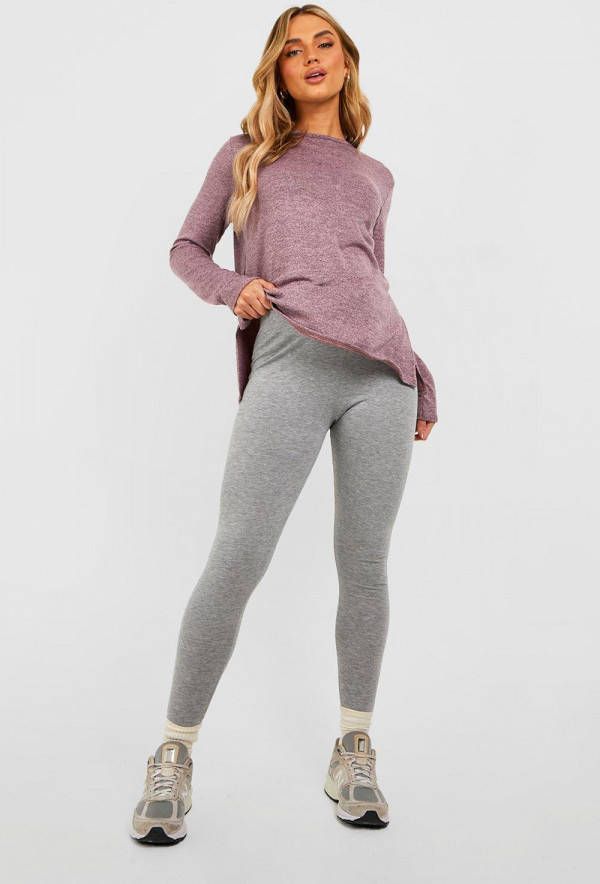 boohoo Zwangerschap Basic High Waist Leggings, Ash Grey