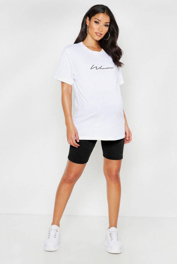 boohoo Zwangerschap Basic Jersey Fietsbroekje, Black