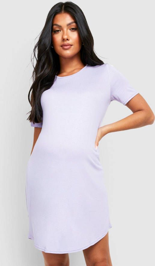 boohoo Zwangerschap Basic Nachtjapon Met Korte Mouwen, Lilac