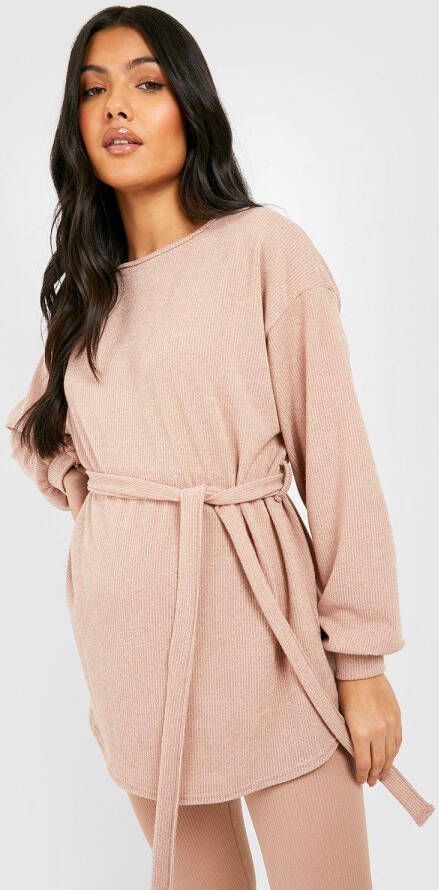 boohoo Zwangerschap Beauty & The Bump T Shirt, Camel