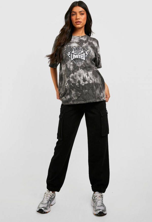 boohoo Zwangerschap Denim High Waist Cargo Joggingbroek, Black