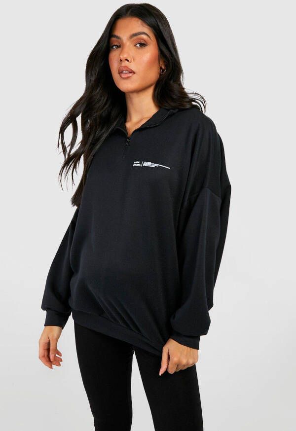 boohoo Zwangerschap Dsgn Studio Trui Met Korte Rits, Black