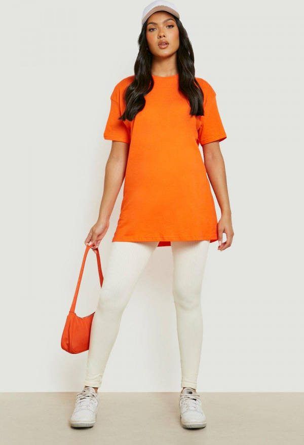 boohoo Zwangerschap Katoenen T Shirt, Orange