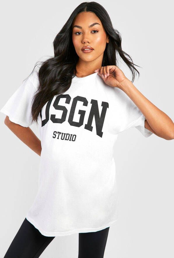 boohoo Zwangerschap Oversized Dsgn Studio T Shirt, White