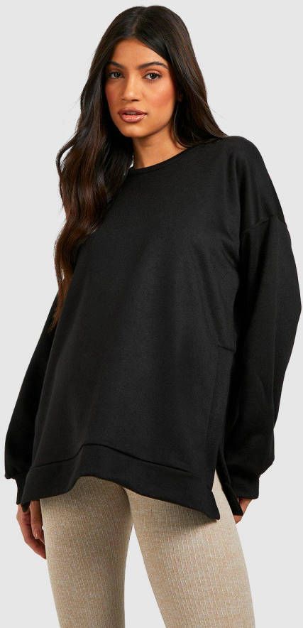 boohoo Zwangerschap Trui Met Zijsplit, Black