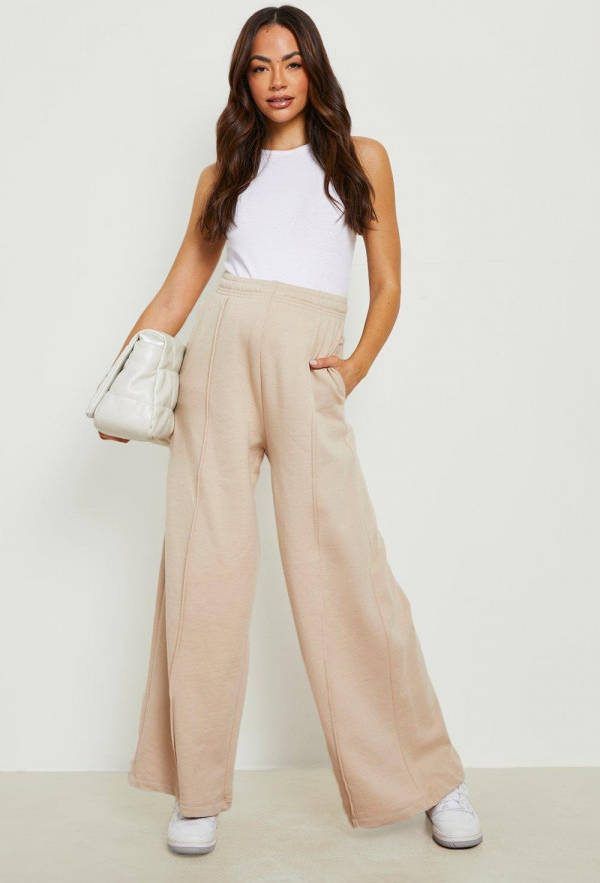 boohoo Zwangerschap Wide Leg Joggingbroek, Sand