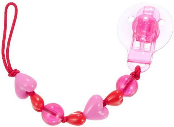 Difrax speenkoord met kralen roze