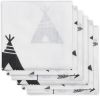 Jollein Hydrofiele Luiers 6-Pack Indians Black&amp;White 70x70 cm online kopen