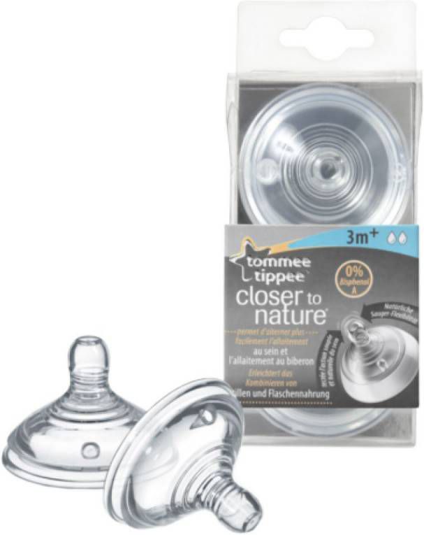 Tommee Tippee 2x Closer to Nature Flesspeen 3+ mnd 2 stuks
