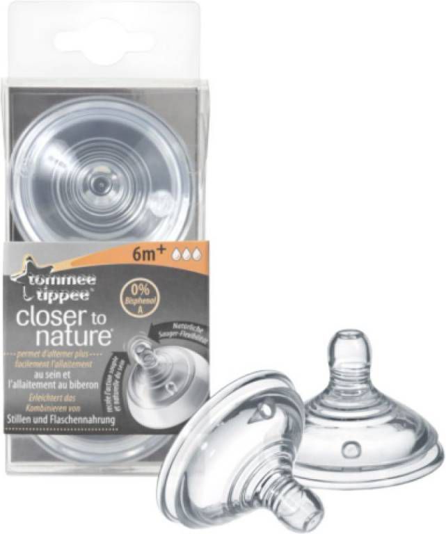 Tommee Tippee  Closer to Nature Drinkspeen silicone snelle flow 6m+