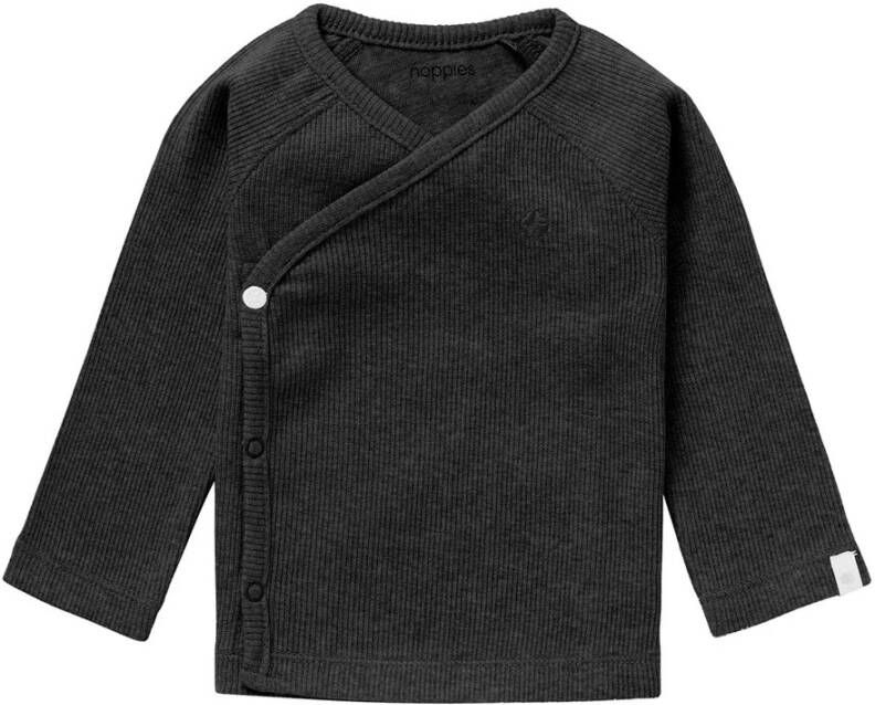 Noppies ! Unisex Shirt Lange Mouw -- Donkergrijs Katoen/polyester/elasthan