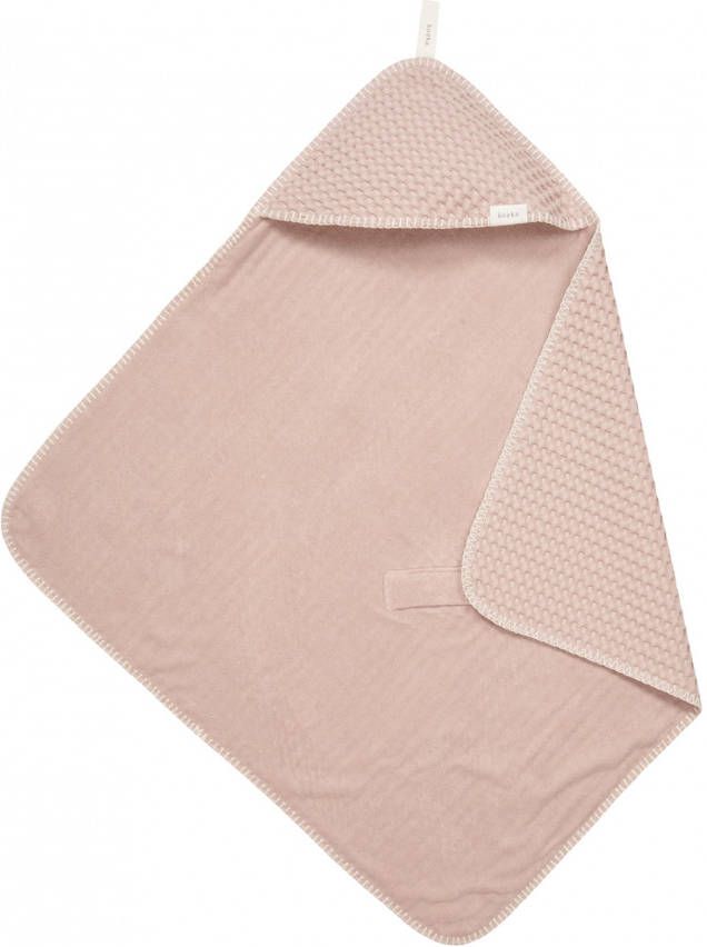 Koeka Antwerp omslagdoek wafelstof/stretch badstof 100x105 cm Grey Pink
