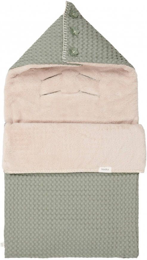 KOEKA Voetenzak 0+ 3 Punts Wafel/teddy Oslo shadow green/soft sand