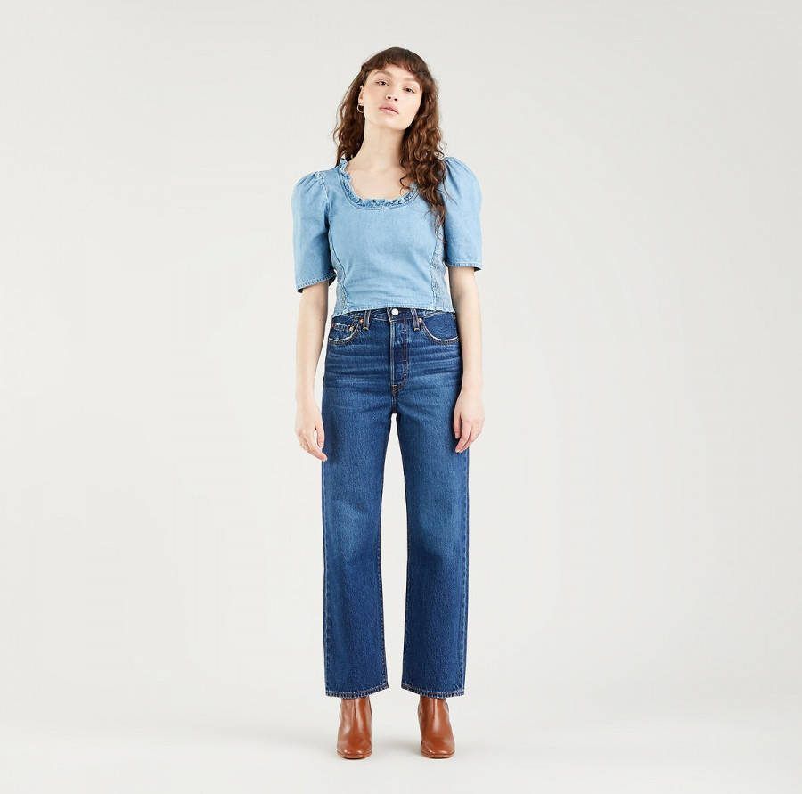 Levi's Ribcage high waist straight leg cropped jeans in lyocellblend