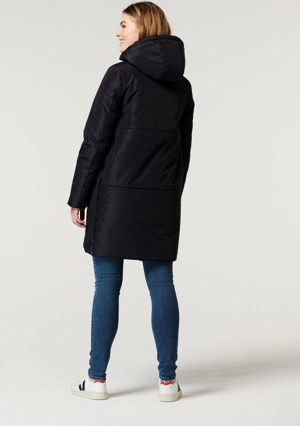 Noppies gewatteerde zwangerschapsjas winter/draagjas Gridley van gerecycled polyester zwart