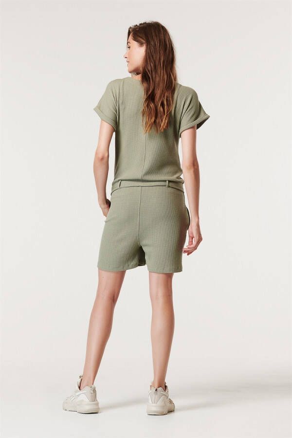 Supermom Jumpsuit met voedingsfunctie Waffle Vetiver