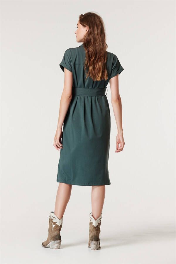 Supermom zwangerschaps en voedingsjurk met ceintuur groen