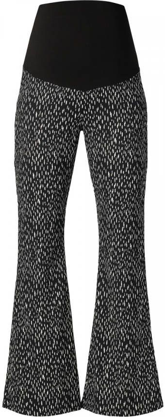 Supermom flared zwangerschapsbroek met all over print zwart/wit