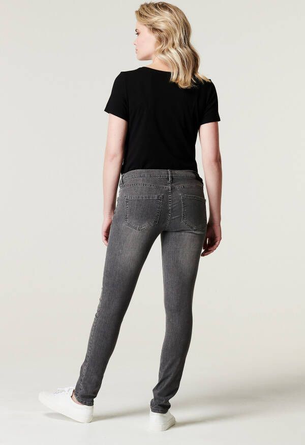 Supermom low waist skinny zwangerschapsjeans grijs stonewashed