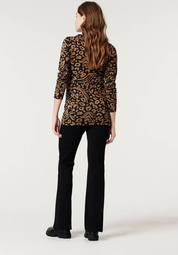 Supermom zwangerschapstop met all over print bruin/zwart