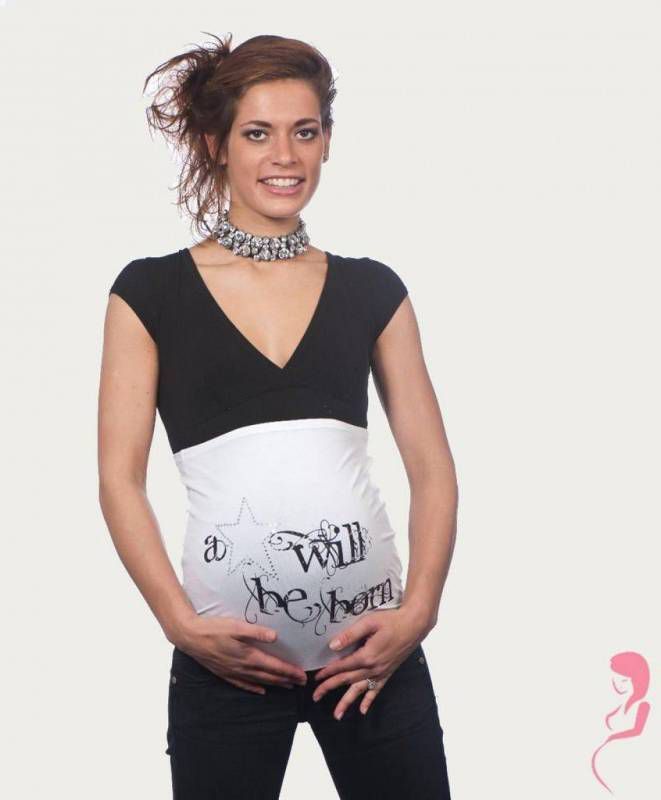 Op en Top Zwanger Zwangerschaps Buikband A Star will be Born Wit