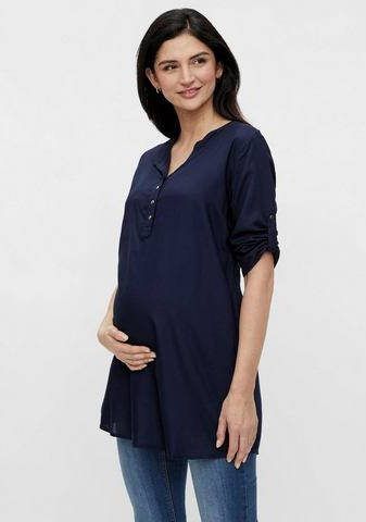 MAMALICIOUS zwangerschaps en voedingstuniek MLMERCY met ceintuur donkerblauw