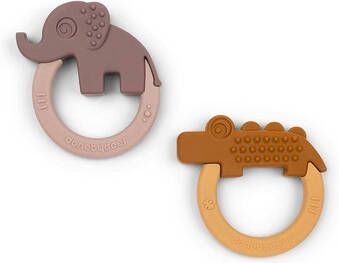 Done by Deer Baby Accessoires Teether 2 Pack Deer Friends Geel