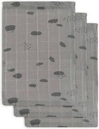 Jollein hydrofiel washandje hydrofiel set van 3 Spot grey