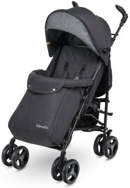 Lionelo Irma Luxe Buggy Met Beenwarmer, Klamboe En Regenhoes Zwart/donker Grijs