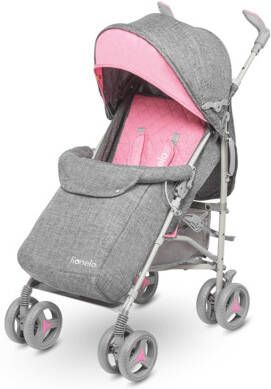 Merkloos Lionelo Irma Luxe Buggy Met Beenwarmer, Klamboe En Regenhoes Grijs/roze