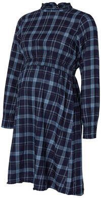 mama licious Moederschap jurk MLCHECK blauwe vleugel groenblauwe wintertaling