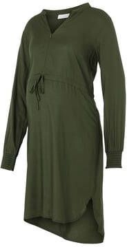 MAMALICIOUS zwangerschaps en voedingsjurk MLZION met plooien groen