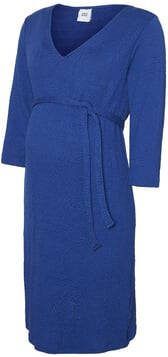 MAMALICIOUS zwangerschapsjurk Larissa met jacquard en ceintuur blauw