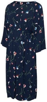 MAMALICIOUS zwangerschapsjurk Mila met all over print en plooien donkerblauw/blauw/rood