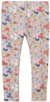 NAME IT BABY newborn baby gebloemde slim fit broek NBFDIANE beige/multi