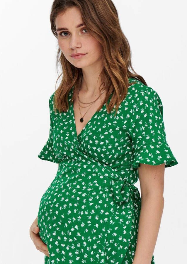 ONLY MATERNITY gebloemde zwangerschaps en voedingsjurk OLMOLIVIA groen
