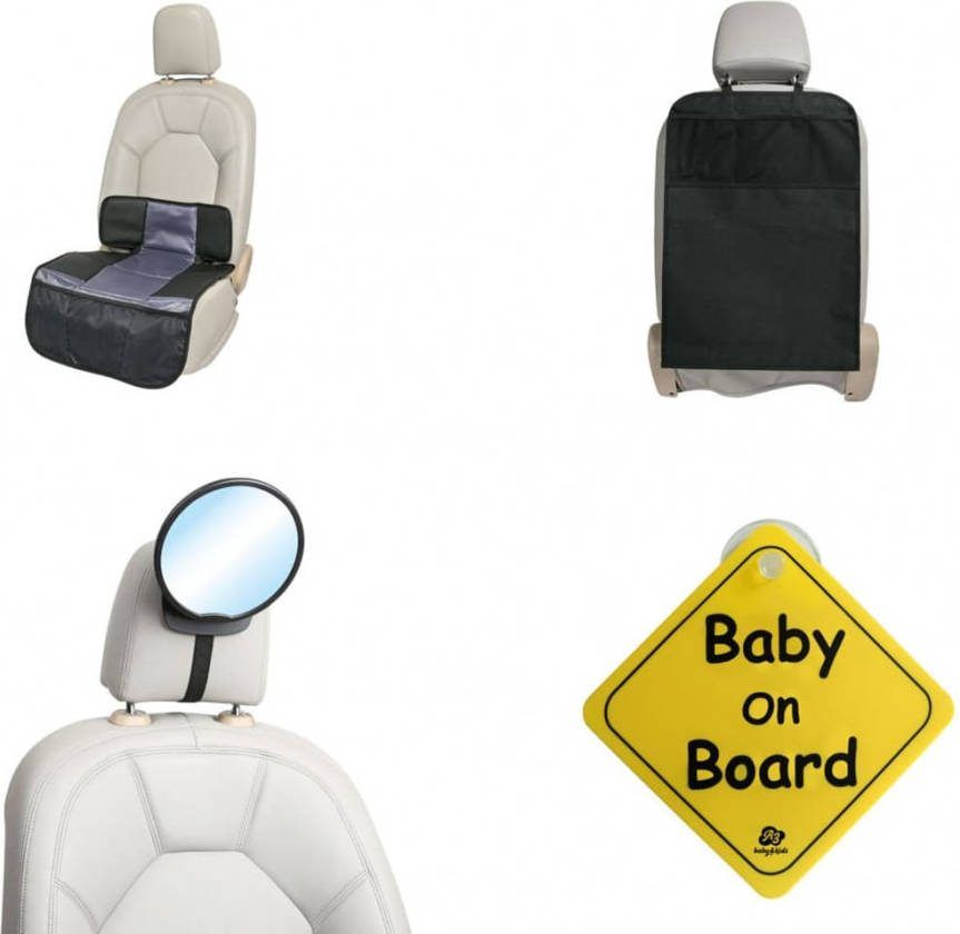A3 Baby & Kids 4 delige Baby autoaccessoireset zwart