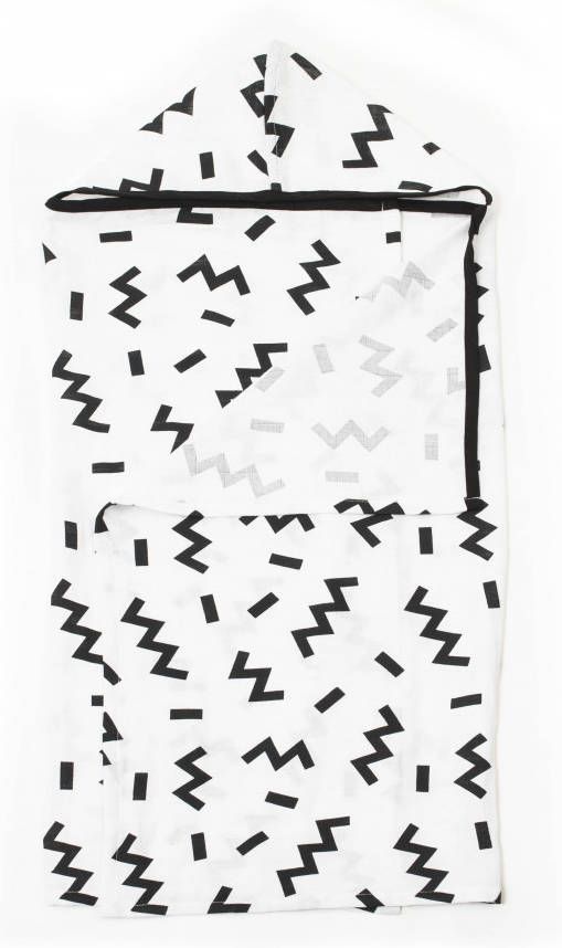 KipKep hydrofiele badcape Blenker 70x100 cm white Memphis/zwart