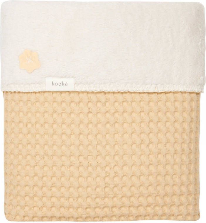 Koeka Oslo baby wiegdeken wafel/teddy 75x100 cm Shadow Green
